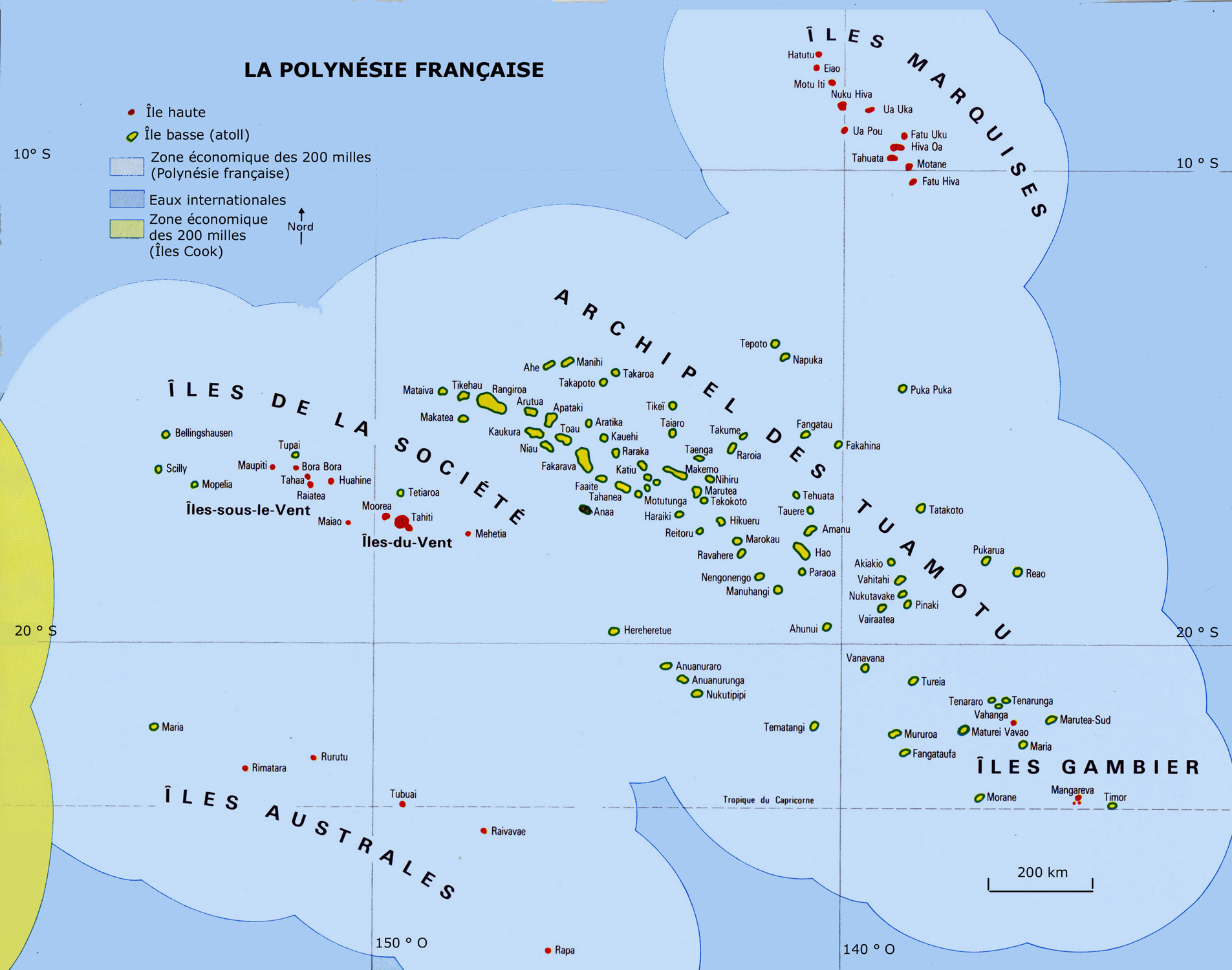 Carte Polynesie